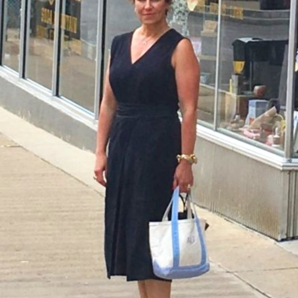 Frame Sleeveless Suede Semi-Wrap Midi Dress